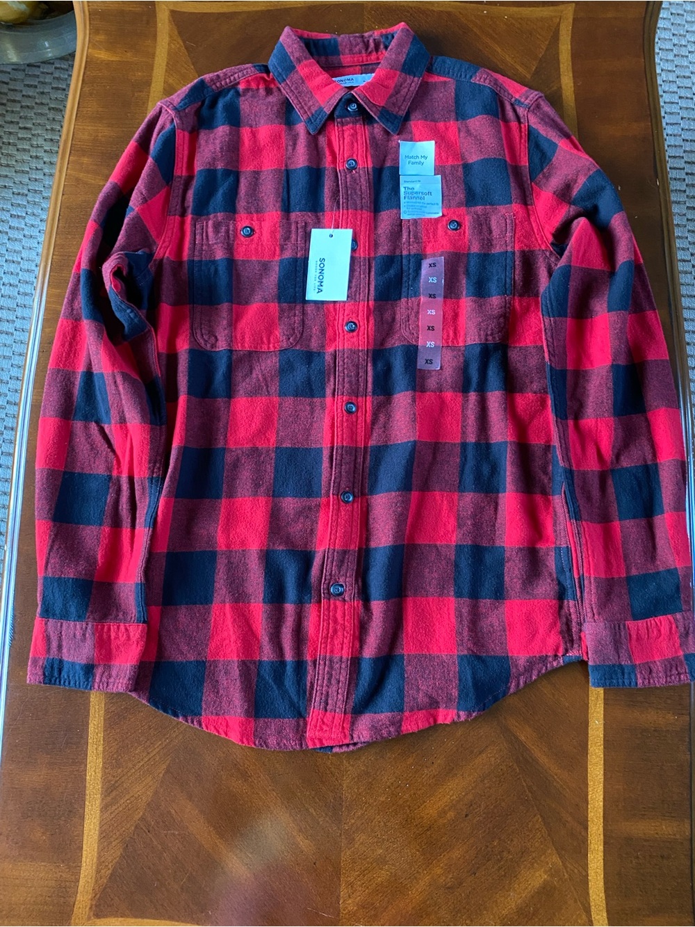 Sonos Red and Black Buffalo Check Casual Button-Down Shirt
